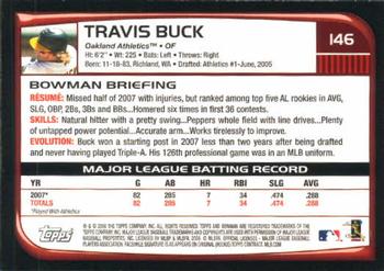 2008 Bowman #146 Travis Buck Back