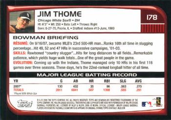 2008 Bowman #178 Jim Thome Back