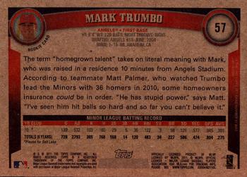 2011 Topps - Throwback #57 Mark Trumbo Back