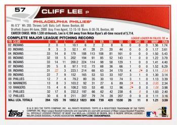 2013 Topps Opening Day #57 Cliff Lee Back