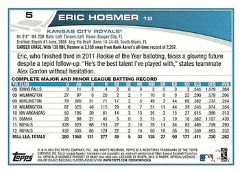 2013 Topps Opening Day #5 Eric Hosmer Back