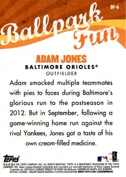 2013 Topps Opening Day - Ballpark Fun #BF-6 Adam Jones Back