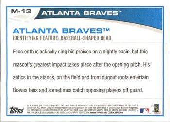 2013 Topps Opening Day - Mascots #M-13 Homer the Brave Back