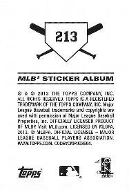 2013 Topps Stickers #213 A.J. Burnett Back
