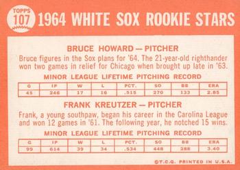 2013 Topps Heritage - 50th Anniversary Buybacks #107 White Sox 1964 Rookie Stars (Bruce Howard / Frank Kreutzer) Back