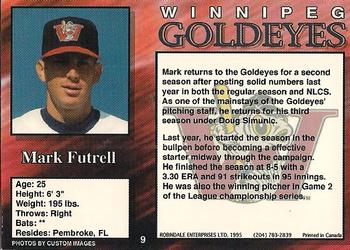 1995 R.E.L. Winnipeg Goldeyes #9 Mark Futrell Back