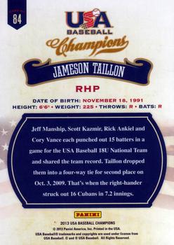 2013 Panini USA Baseball Champions #84 Jameson Taillon Back