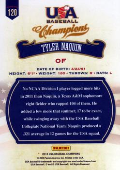 2013 Panini USA Baseball Champions #120 Tyler Naquin Back