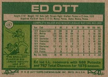 1977 Topps #197 Ed Ott Back