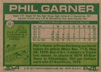1977 Topps #261 Phil Garner Back