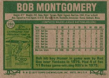1977 Topps #288 Bob Montgomery Back