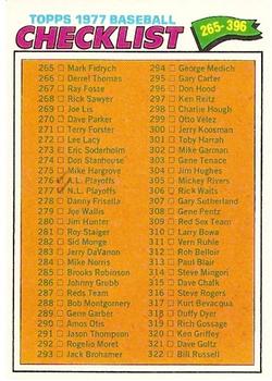 1977 Topps #356 Checklist: 265-396 Front