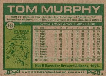 1977 Topps #396 Tom Murphy Back