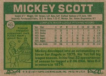 1977 Topps #401 Mickey Scott Back