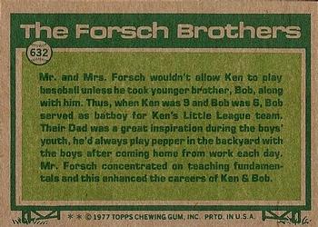1977 Topps #632 Bob Forsch / Ken Forsch Back