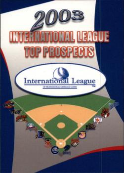 2003 Choice International League Top Prospects #1 Cover Card / Checklist Front