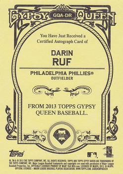 2013 Topps Gypsy Queen - Autographs #GQA-DR Darin Ruf Back