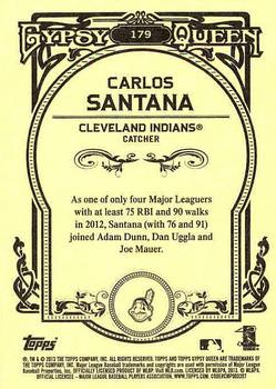 2013 Topps Gypsy Queen - Framed White #179 Carlos Santana Back
