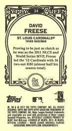 2013 Topps Gypsy Queen - Mini #34 David Freese Back
