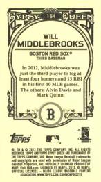 2013 Topps Gypsy Queen - Mini #164 Will Middlebrooks Back