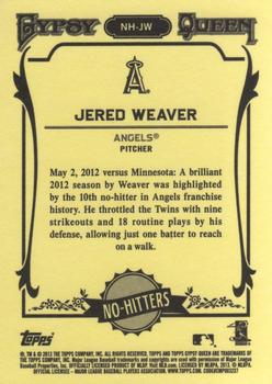 2013 Topps Gypsy Queen - No Hitters #NH-JW Jered Weaver Back