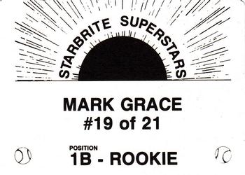 1988 Starbrite Superstars (unlicensed) #19 Mark Grace Back