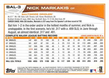 2013 Topps Baltimore Orioles #BAL3 Nick Markakis Back