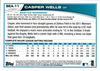 2013 Topps Seattle Mariners #SEA-11 Casper Wells Back