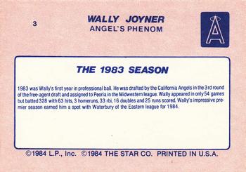 1986 Star Wally Joyner #3 Wally Joyner Back
