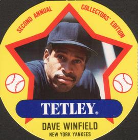 1989 Tetley Tea Discs #13 Dave Winfield Front