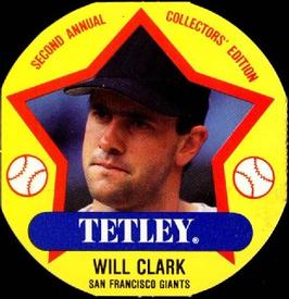 1989 Tetley Tea Discs #4 Will Clark Front