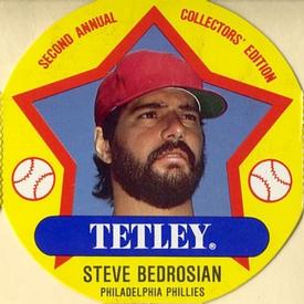 1989 Tetley Tea Discs #15 Steve Bedrosian Front