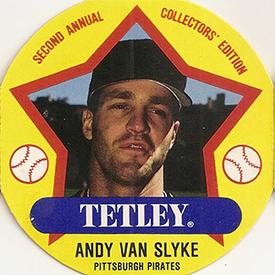 1989 Tetley Tea Discs #17 Andy Van Slyke Front