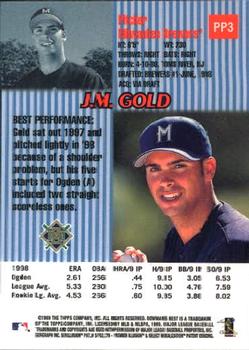 1999 Bowman's Best - Pre-Production #PP3 J.M. Gold Back