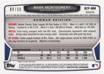 2013 Bowman - Chrome Prospect Autographs Gold Refractors #BCP-MM Mark Montgomery Back