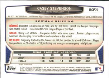 2013 Bowman - Chrome Prospects #BCP70 Casey Stevenson Back