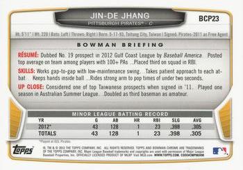 2013 Bowman - Chrome Prospects #BCP23 Jin-De Jhang Back