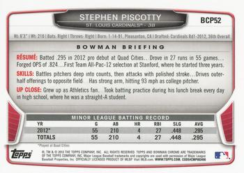 2013 Bowman - Chrome Prospects #BCP52 Stephen Piscotty Back