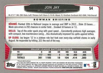 2013 Bowman - Gold #54 Jon Jay Back
