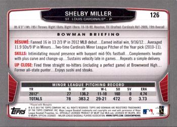 2013 Bowman - Gold #126 Shelby Miller Back