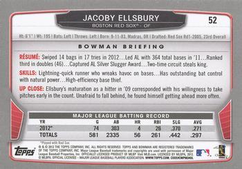2013 Bowman - Hometown #52 Jacoby Ellsbury Back