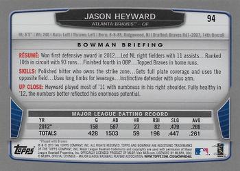 2013 Bowman - Hometown #94 Jason Heyward Back