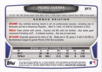 2013 Bowman - Prospects #BP73 Pedro Guerra Back