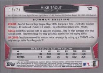 2013 Bowman - Red Ice #121 Mike Trout Back