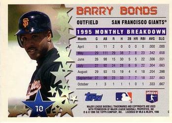 1996 Topps #10 Barry Bonds Back