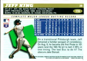1996 Topps #116 Jeff King Back