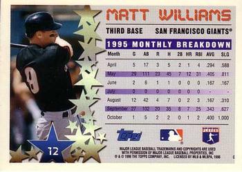1996 Topps #12 Matt Williams Back