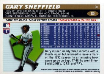 1996 Topps #80 Gary Sheffield Back