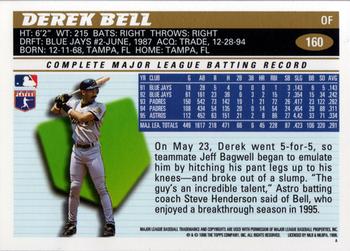 1996 Topps #160 Derek Bell Back