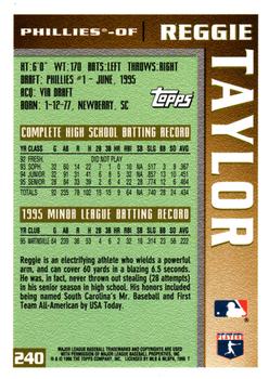 1996 Topps #240 Reggie Taylor Back